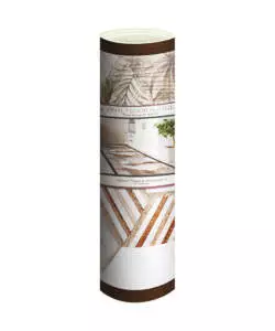 PASSATOIA IN VINILE "RUNNER" FANTASIA "WOOD TROPICAL HEXAGONS", 240X50 CM