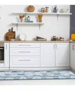 PASSATOIA IN VINILE "RUNNER" FANTASIA "BLUE TROPICAL", 240X50 CM