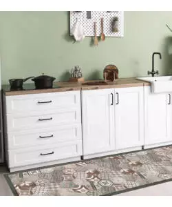 PASSATOIA IN VINILE "RUNNER" FANTASIA "HEXAGONAL GREEN TILES", 240X50 CM