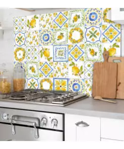 PARASCHIZZI DA CUCINA IN ALLUMINIO FANTASIA "LEMON", 84X60 CM