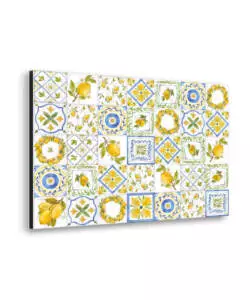 PARASCHIZZI DA CUCINA IN ALLUMINIO FANTASIA "LEMON", 84X60 CM