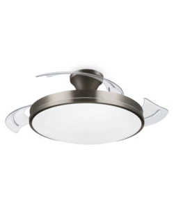 LAMPADA VENTILATORE A LED PHILIPS "ATLAS NICKEL" COLORE ACCIAIO, 5500 K