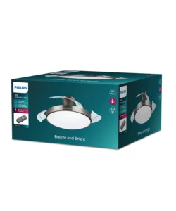 LAMPADA VENTILATORE A LED PHILIPS "ATLAS NICKEL" COLORE ACCIAIO, 5500 K