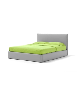 LETTO MATRIMONIALE CONTENITORE "ZOOM" IN ECOPELLE GRIGIO 160X190 CM
