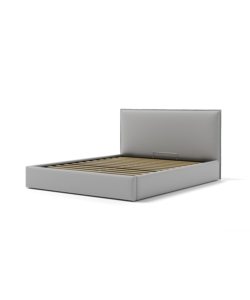 LETTO MATRIMONIALE CONTENITORE "ZOOM" IN ECOPELLE GRIGIO 160X190 CM