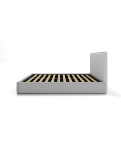 LETTO MATRIMONIALE CONTENITORE "ZOOM" IN ECOPELLE GRIGIO 160X190 CM