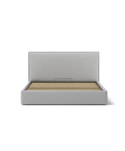 LETTO MATRIMONIALE CONTENITORE "ZOOM" IN ECOPELLE GRIGIO 160X190 CM
