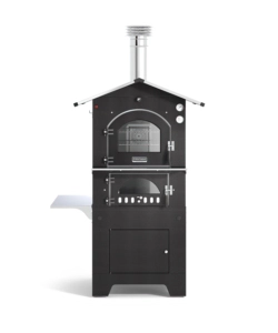 FORNO PIZZA A LEGNA FONTANA "GUSTO 80x45" COLORE ANTRACITE 2 PIZZE