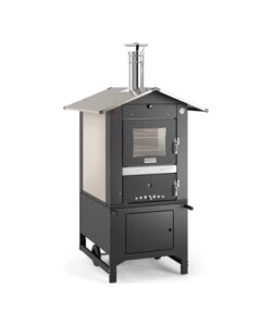 FORNO PIZZA A LEGNA FONTANA "PEOPLE 80X45" COLORE ANTRACITE 2 PIZZE