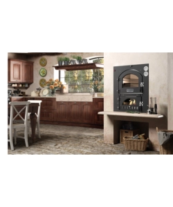 FORNO PIZZA A LEGNA AD INCASSO FONTANA "INC QV 57x45" COLORE ANTRACITE 1 PIZZA