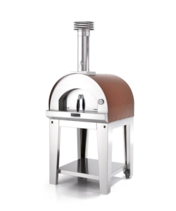 FORNO PIZZA A LEGNA CON CARRELLO FONTANA "MARGHERITA" COLORE ROSSO 2 PIZZE