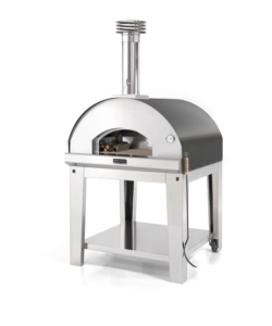 FORNO PIZZA A LEGNA CON CARRELLO FONTANA "MARINARA" COLORE ANTRACITE 5 PIZZE