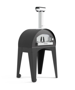 FORNO PIZZA A LEGNA CON CARRELLO FONTANA "ISCHIA" COLORE ANTRACITE 2 PIZZE