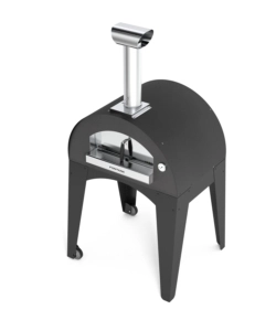 FORNO PIZZA A LEGNA CON CARRELLO FONTANA "CAPRI" COLORE ANTRACITE 2 PIZZE