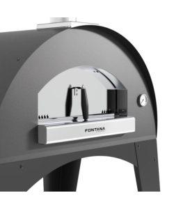 FORNO PIZZA A LEGNA CON CARRELLO FONTANA "AMALFI" COLORE ANTRACITE 3 PIZZE