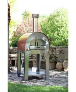 FORNO PIZZA A GAS CON CARRELLO FONTANA "MARGHERITA" COLORE ROSSO 2 PIZZE