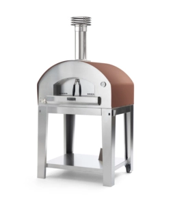 FORNO PIZZA A GAS CON CARRELLO FONTANA "MANGIAFUOCO" COLORE ROSSO 4 PIZZE