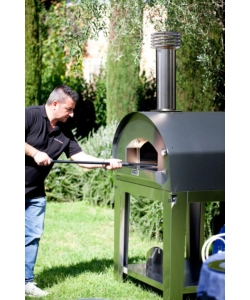 FORNO PIZZA A GAS CON CARRELLO FONTANA "MARINARA" COLORE ANTRACITE 5 PIZZE