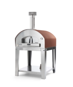 FORNO PIZZA A GAS CON CARRELLO FONTANA "MARINARA" COLORE ROSSO 5 PIZZE