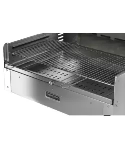 BARBECUE A LEGNA O CARBONELLA FONTANA "TIRRENO APPOGGIO" COLORE ACCIAIO E GRIGLIA 80X40