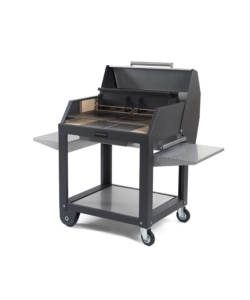 BARBECUE A LEGNA FONTANA "TIRRENO APPOGGIO" COLORE ACCIAIO E GRIGLIA 80X40