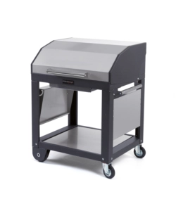 BARBECUE A LEGNA FONTANA "TIRRENO APPOGGIO" COLORE ACCIAIO E GRIGLIA 80X40