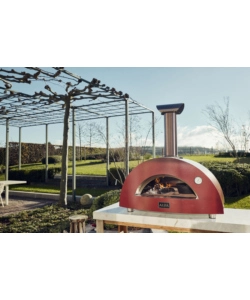 FORNO PIZZA A LEGNA ALFA "MODERNO" COLORE ROSSO 2 PIZZE