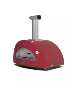 FORNO PIZZA A LEGNA ALFA "MODERNO" COLORE ROSSO 3 PIZZE