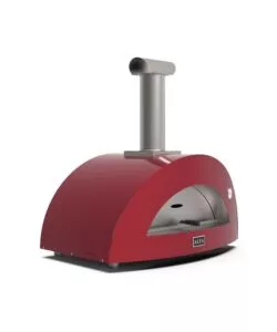 FORNO PIZZA A LEGNA ALFA "MODERNO" COLORE ROSSO 3 PIZZE