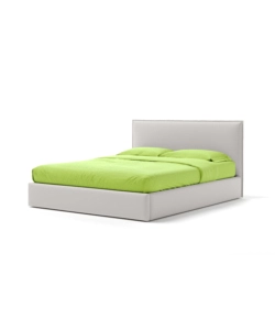 LETTO MATRIMONIALE CONTENITORE "ZOOM" IN ECOPELLE BIANCO 160X190 CM