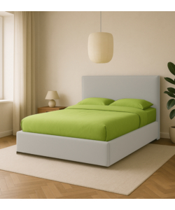 LETTO MATRIMONIALE CONTENITORE "ZOOM" IN ECOPELLE BIANCO 160X190 CM