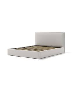 LETTO MATRIMONIALE CONTENITORE "ZOOM" IN ECOPELLE BIANCO 160X190 CM