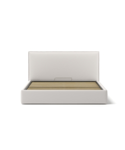 LETTO MATRIMONIALE CONTENITORE "ZOOM" IN ECOPELLE BIANCO 160X190 CM