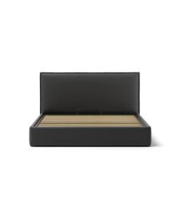 LETTO MATRIMONIALE CONTENITORE "ZOOM" IN ECOPELLE NERO 160X190 CM