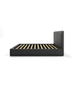 LETTO MATRIMONIALE CONTENITORE "ZOOM" IN ECOPELLE NERO 160X190 CM
