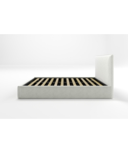 LETTO MATRIMONIALE CONTENITORE "ZOOM" IN TESSUTO BIANCO 160X190 CM