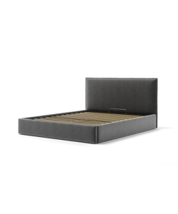 LETTO MATRIMONIALE CONTENITORE "ZOOM" IN TESSUTO GRIGIO 160X190 CM