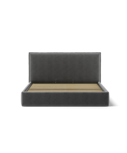 LETTO MATRIMONIALE CONTENITORE "ZOOM" IN TESSUTO GRIGIO 160X190 CM