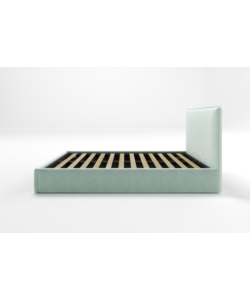 LETTO MATRIMONIALE CONTENITORE "ZOOM" IN TESSUTO CELESTE 160X190 CM