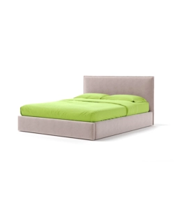 LETTO MATRIMONIALE CONTENITORE "ZOOM" IN TESSUTO ROSA 160X190 CM
