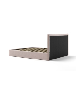 LETTO MATRIMONIALE CONTENITORE "ZOOM" IN TESSUTO ROSA 160X190 CM