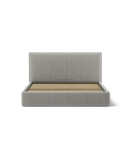LETTO MATRIMONIALE CONTENITORE "ZOOM" IN TESSUTO PERLA 160X190 CM