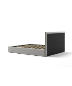 LETTO MATRIMONIALE CONTENITORE "ZOOM" IN TESSUTO PERLA 160X190 CM