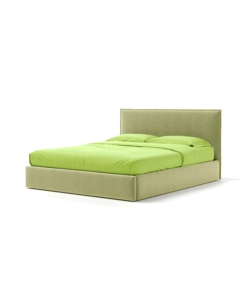 LETTO MATRIMONIALE CONTENITORE "ZOOM" IN TESSUTO VERDE 160X190 CM