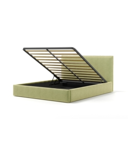 LETTO MATRIMONIALE CONTENITORE "ZOOM" IN TESSUTO VERDE 160X190 CM