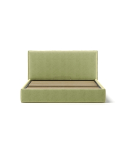 LETTO MATRIMONIALE CONTENITORE "ZOOM" IN TESSUTO VERDE 160X190 CM