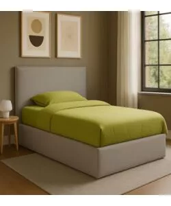 LETTO PIAZZA E MEZZA CONTENITORE "ZOOM" IN ECOPELLE GRIGIO 120X190 CM