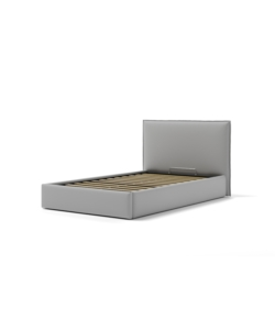 LETTO PIAZZA E MEZZA CONTENITORE "ZOOM" IN ECOPELLE GRIGIO 120X190 CM