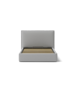 LETTO PIAZZA E MEZZA CONTENITORE "ZOOM" IN ECOPELLE GRIGIO 120X190 CM