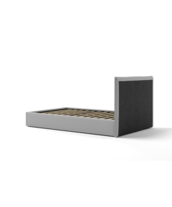 LETTO PIAZZA E MEZZA CONTENITORE "ZOOM" IN ECOPELLE GRIGIO 120X190 CM